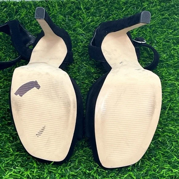 Steve Madden Women's  Black Suede Ankle-Strap Platform Dress‎ Sandals 5" Heel - Picture 9 of 9